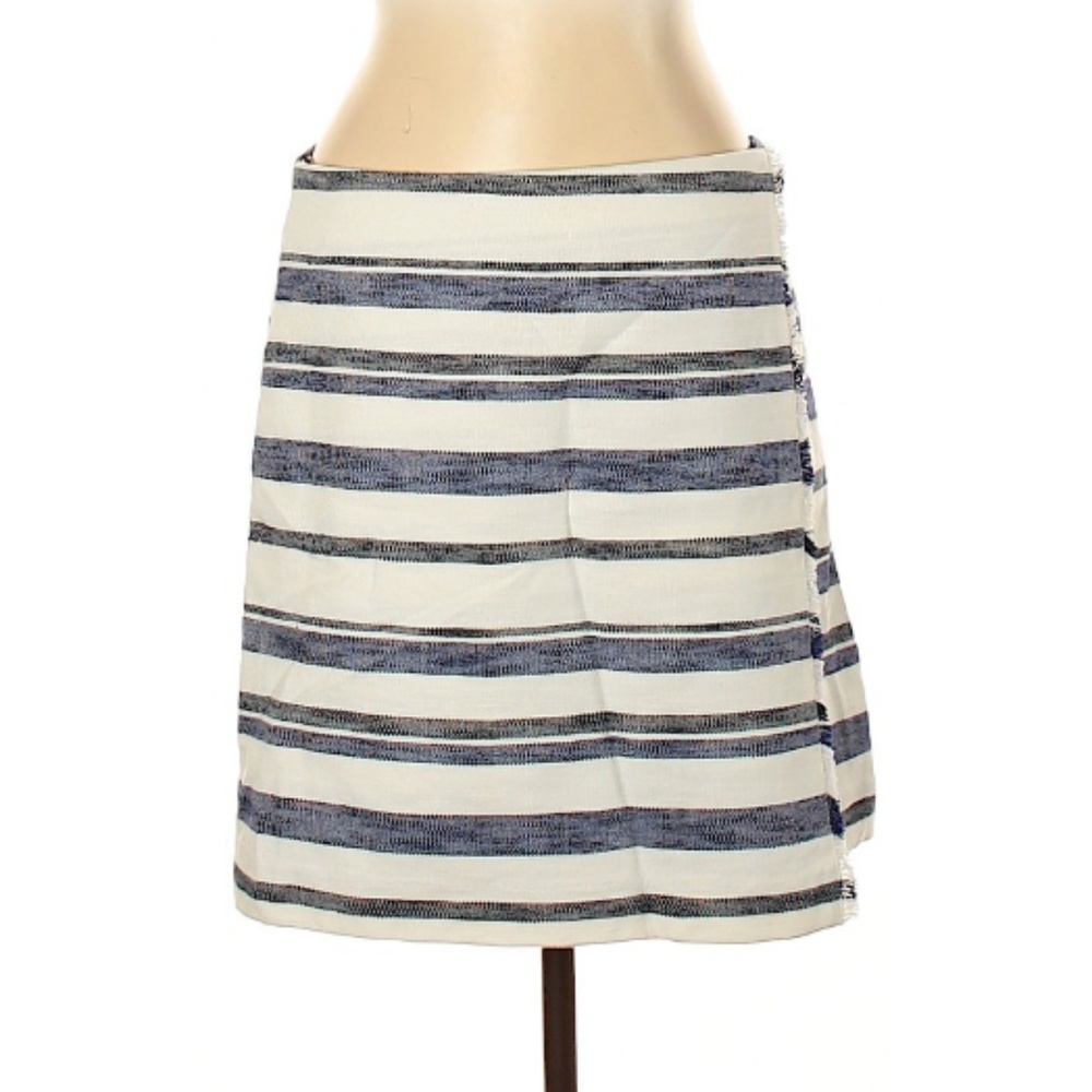 Ann Taylor Striped Fringe Wrap Skirt - Picture 2 of 4